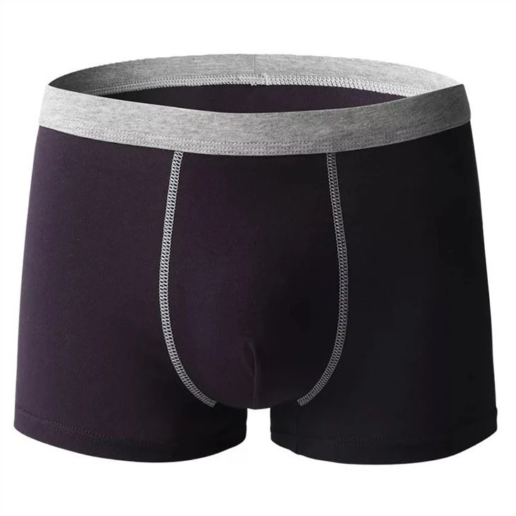 3d soft pouch Box set 100 cotton solid dyeing mens trunks mens underwear brown color