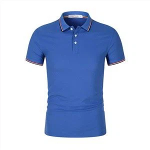 40S Long Stable Coton Double Pique Stripe Neck Polo Shirt